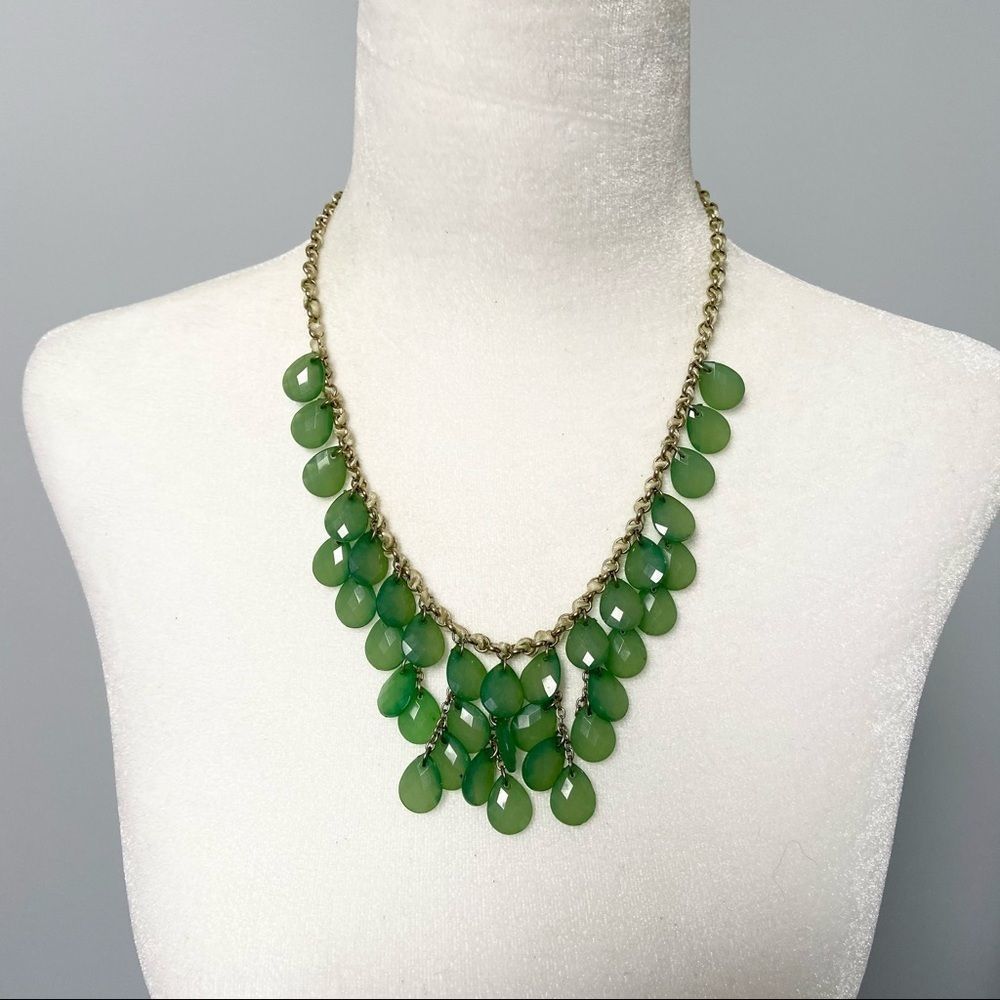 ZAD Teardrop beaded bib statement necklace
